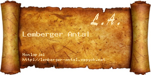 Lemberger Antal névjegykártya
